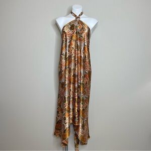 Kariza Elegant Paisley Single Ring Bohemian Dress with a long Matching Tie Belt